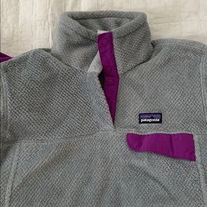 Grey and Purple Patagonia Fleece